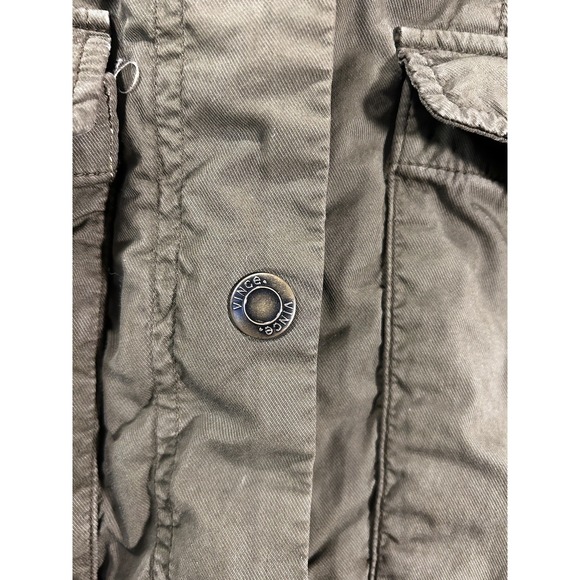 VINCE Military Green Womens Full Zip Hooded Jacket Utility Chore Barn Sz XS - Picture 3 of 16